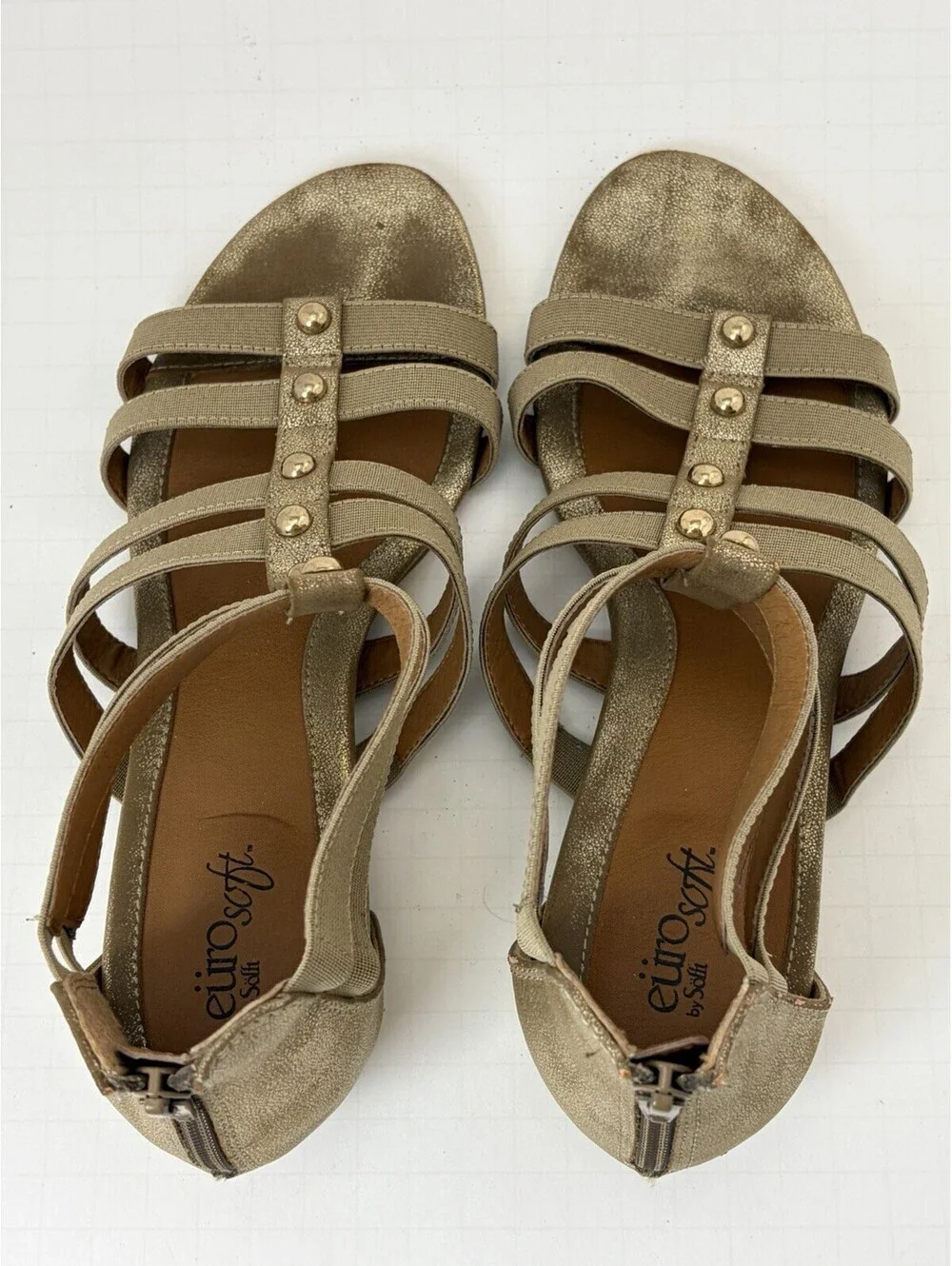 EuroSoft  by Sofft Anthracite Rayelle Women's Gladiator Sandals Size 9.5 M